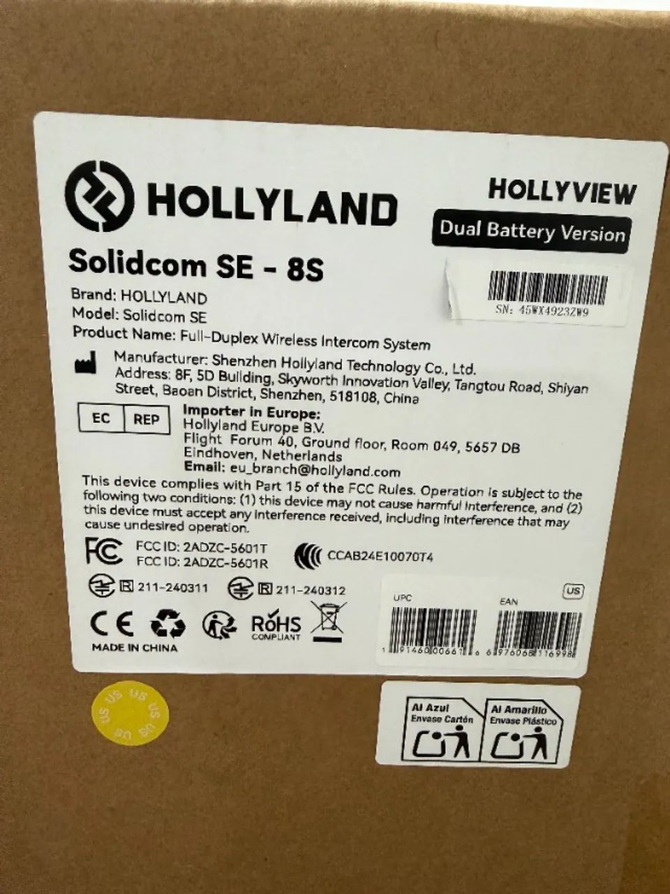 Intercom Hollyland Solidcom SE-8S Dual Battery