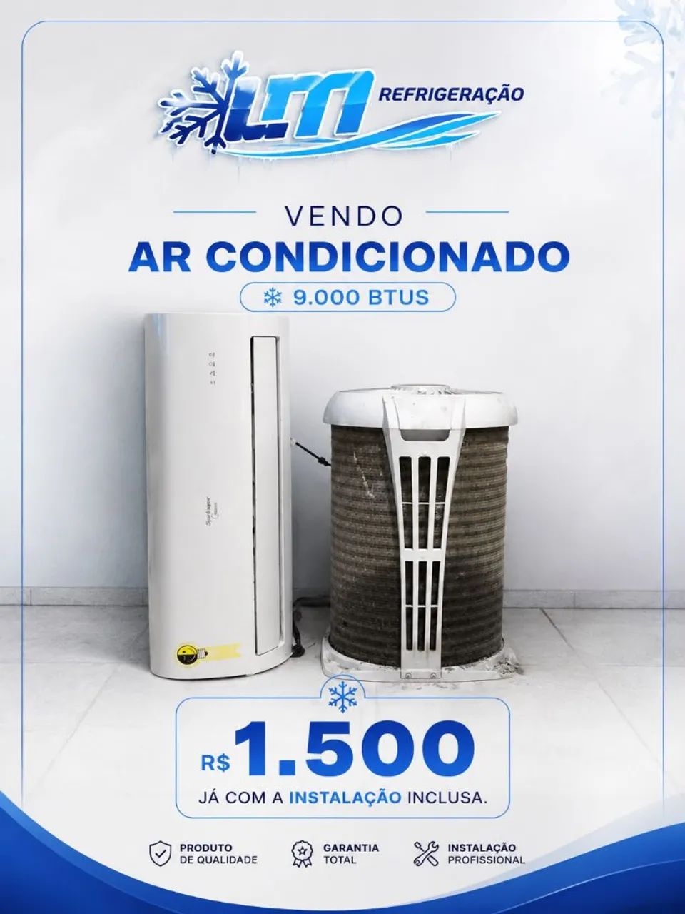 Ar split midea 9.000 Btus 