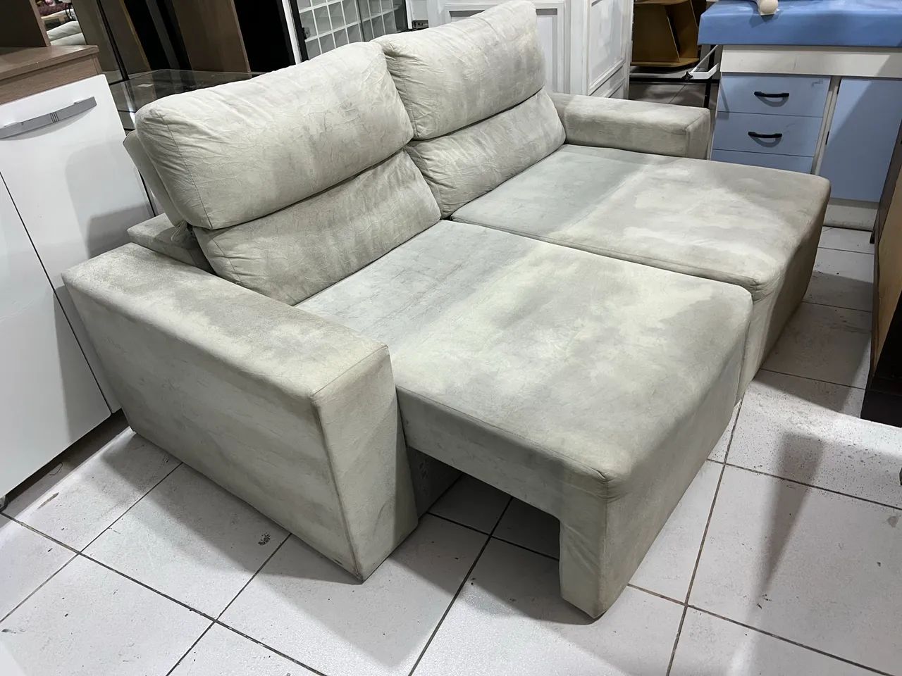 Sofá Cinza Retrátil e Reclinável 2 Lugares - Foto 2