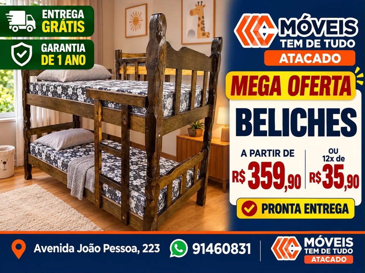 Mega Oferta de Beliches a Partir de R$ 359,90