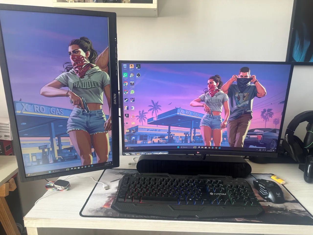 Pc Gamer  2 monitores  Mouse e teclado  Gabinete montado 