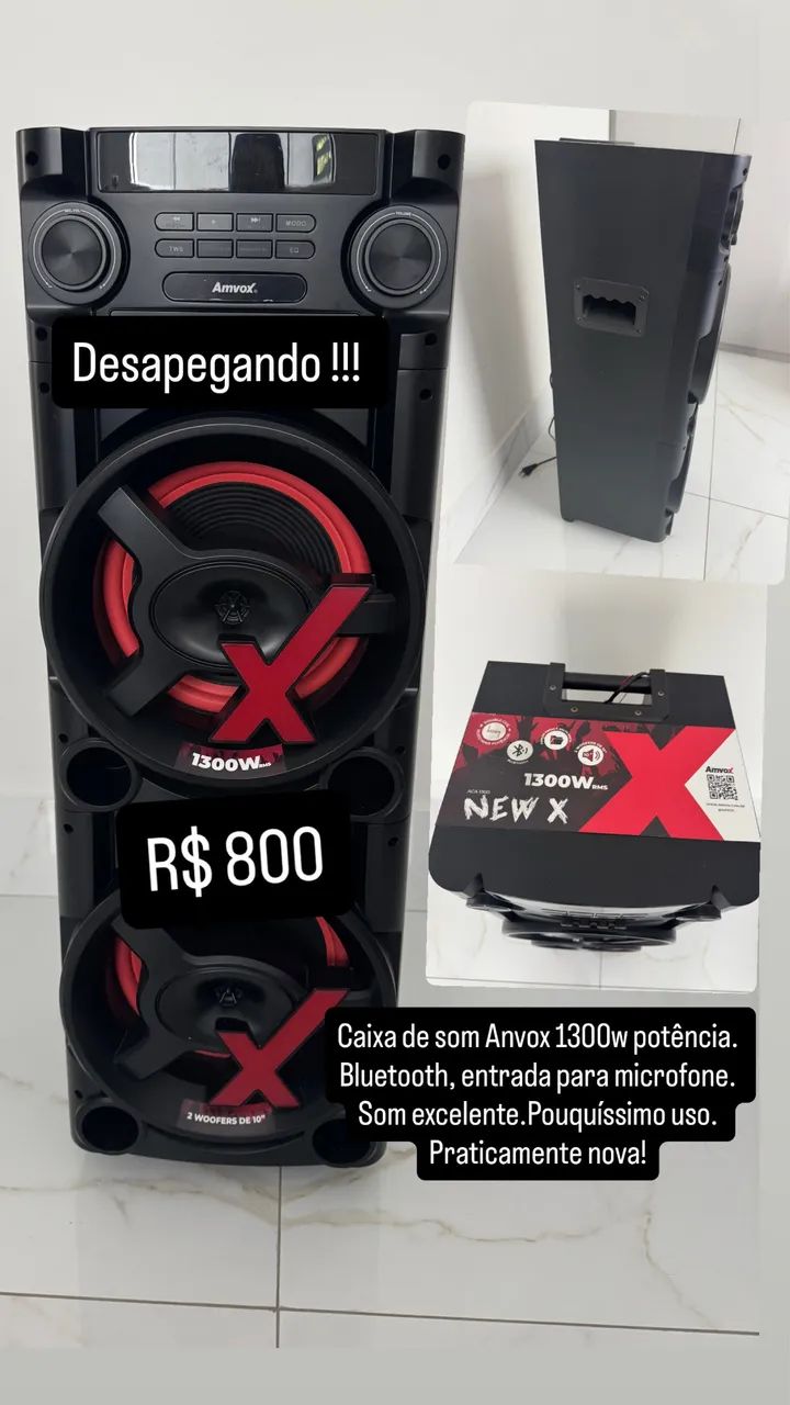 Caixa de som Amvox 1300W 