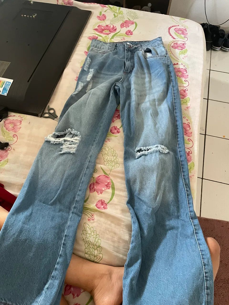 calça jeans pantalona 