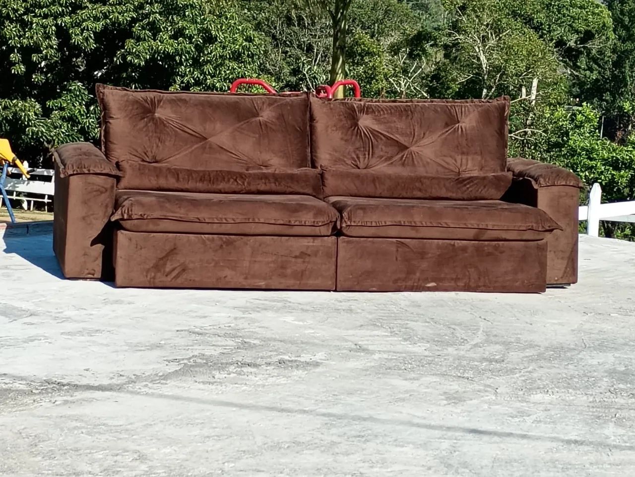 Lindo sofa retratil 2,90m marrom !! - Foto 3