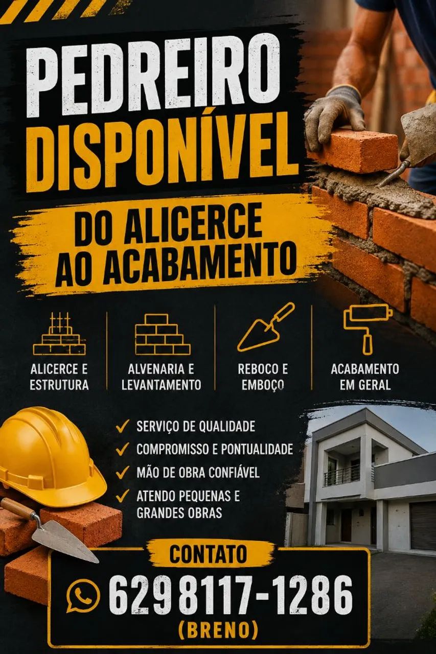 Pedreiro/Pintor/Serralheiro Disponível 