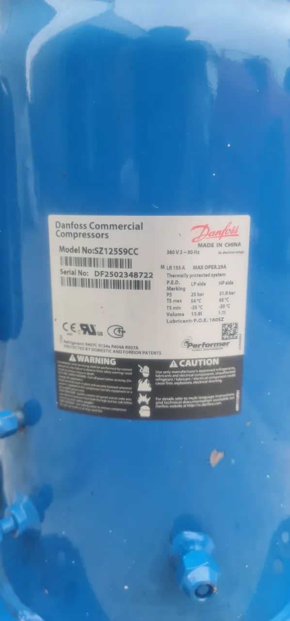Compressor Scroll Danfoss SZ125S9CC 10 TR 125.000 Btus 380v - Foto 4