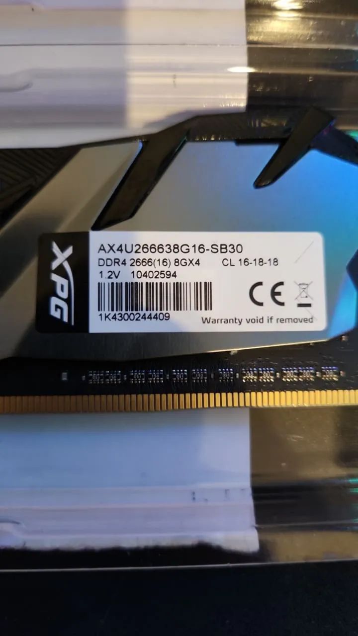 Memória XPG 8gb DDR4 2666mhz