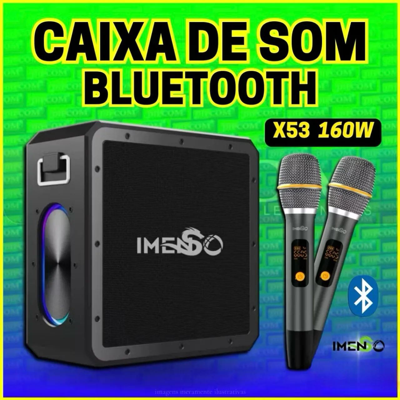 Caixa De Som IMENSO X53 160w  com microfone 