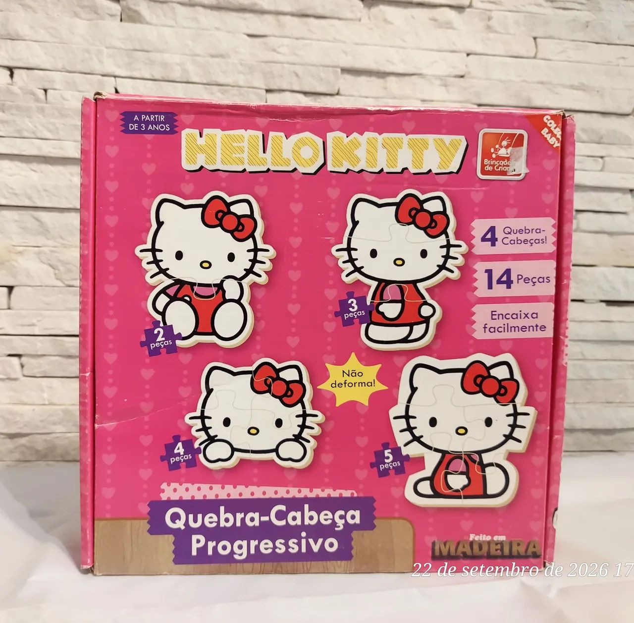 Quebra cabeça progressivo hello kitty 