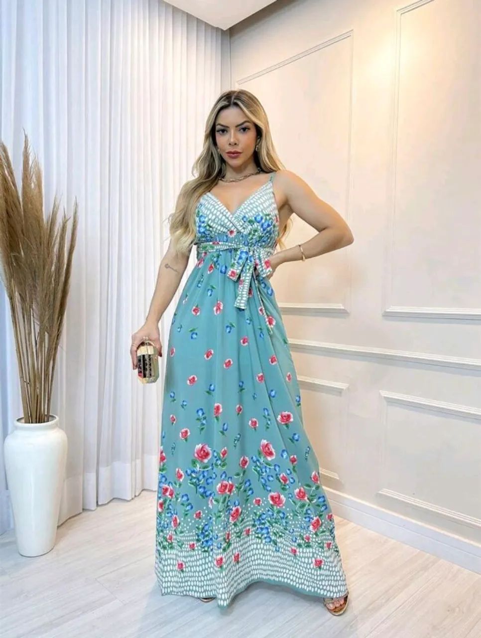 Vestido verde estampa Shein - Foto 3