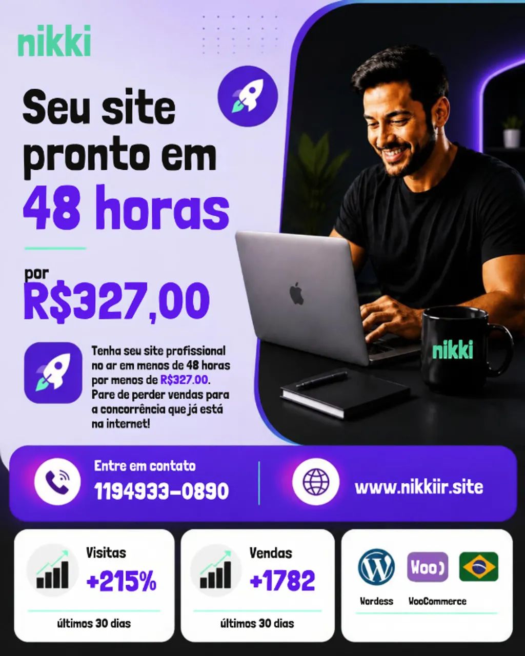 A primeira impressão do seu cliente será impecável com este site.