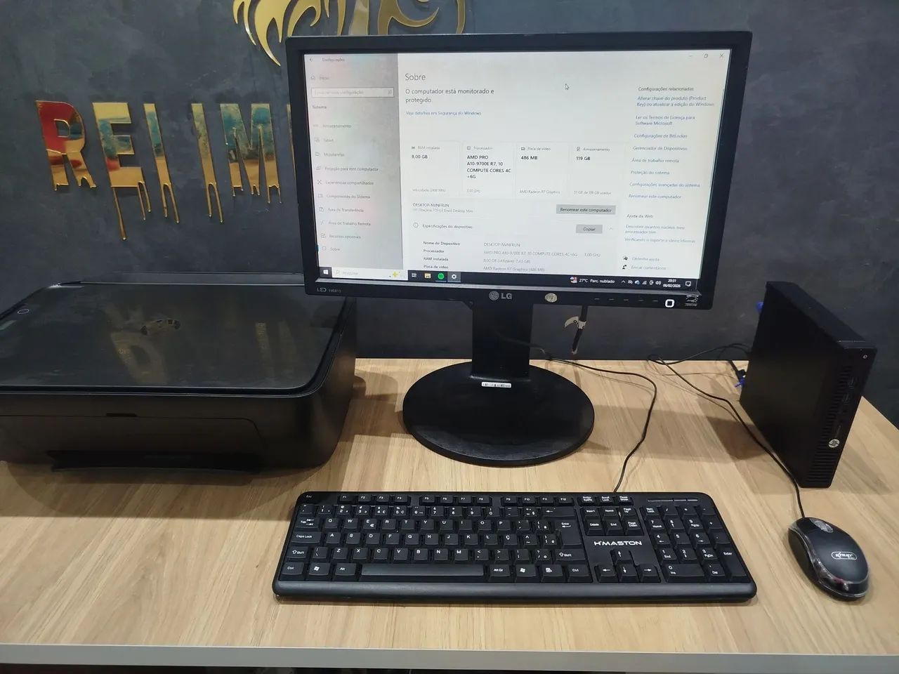 COMPUTADOR+ IMPRESSORA HP SO FALTA CARTUCHO  - Foto 3