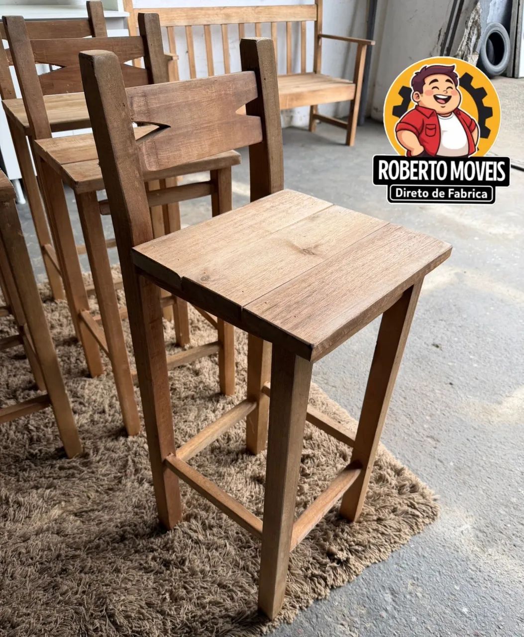 Banquetas Altas de Madeira  - Foto 2