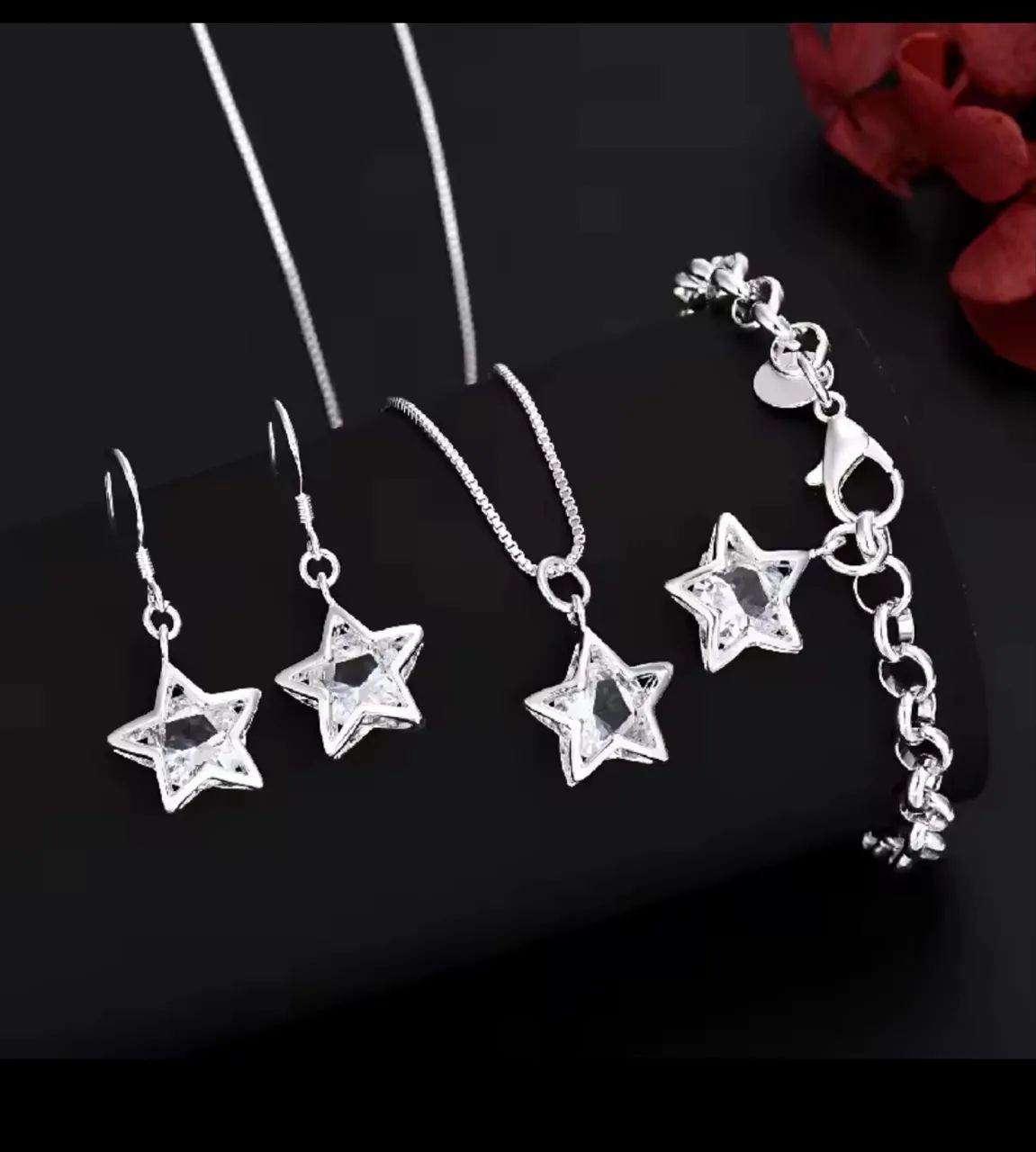 Conjunto em prata 925 