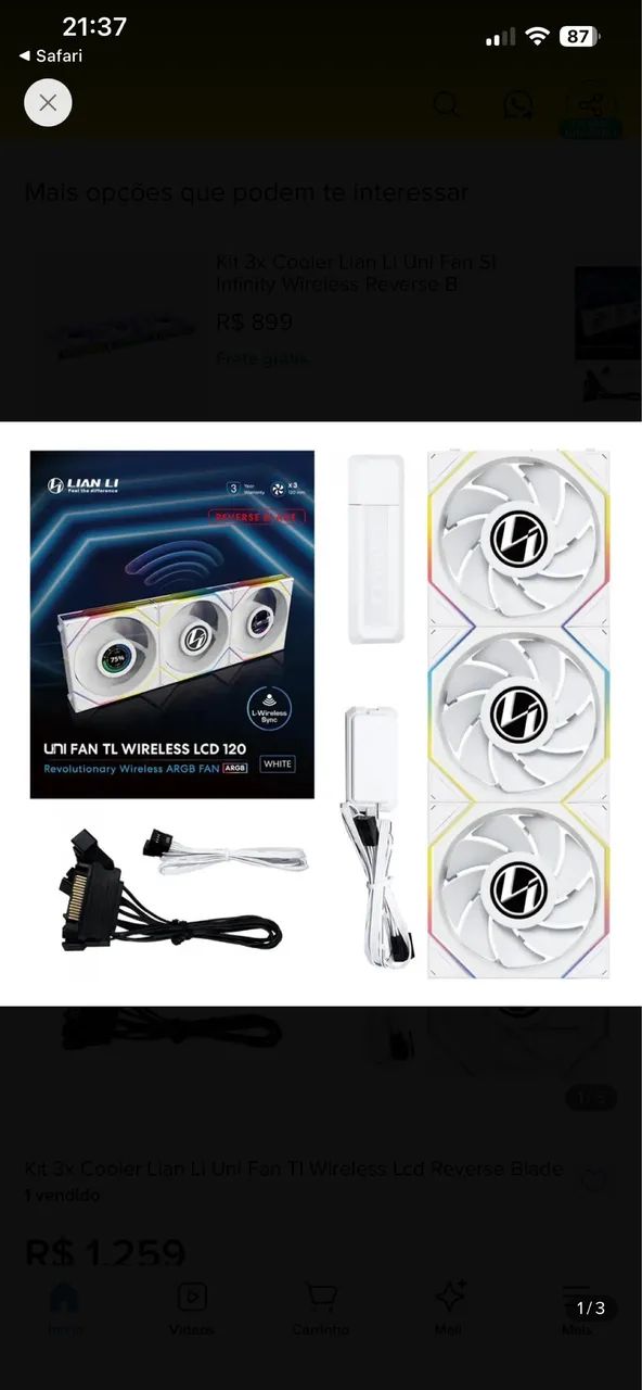 Vendo fans Lian li lcd wireless