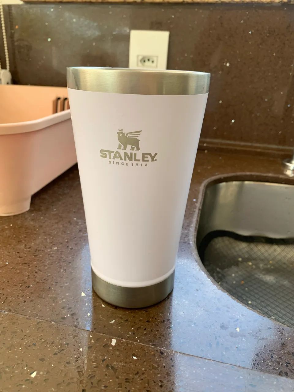 Copo Térmico Stanley Original Lilás / prata 473ml