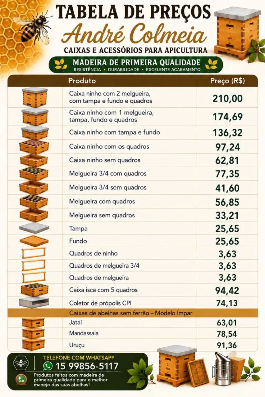 Caixa pra abelha padrão langsthoth 
