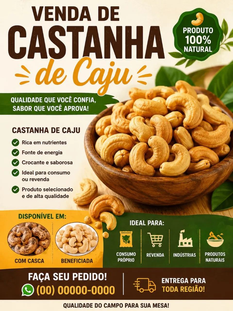 Castanhas de caju 