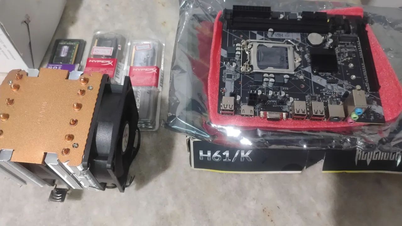 Kit placa mãe memórias e cooler