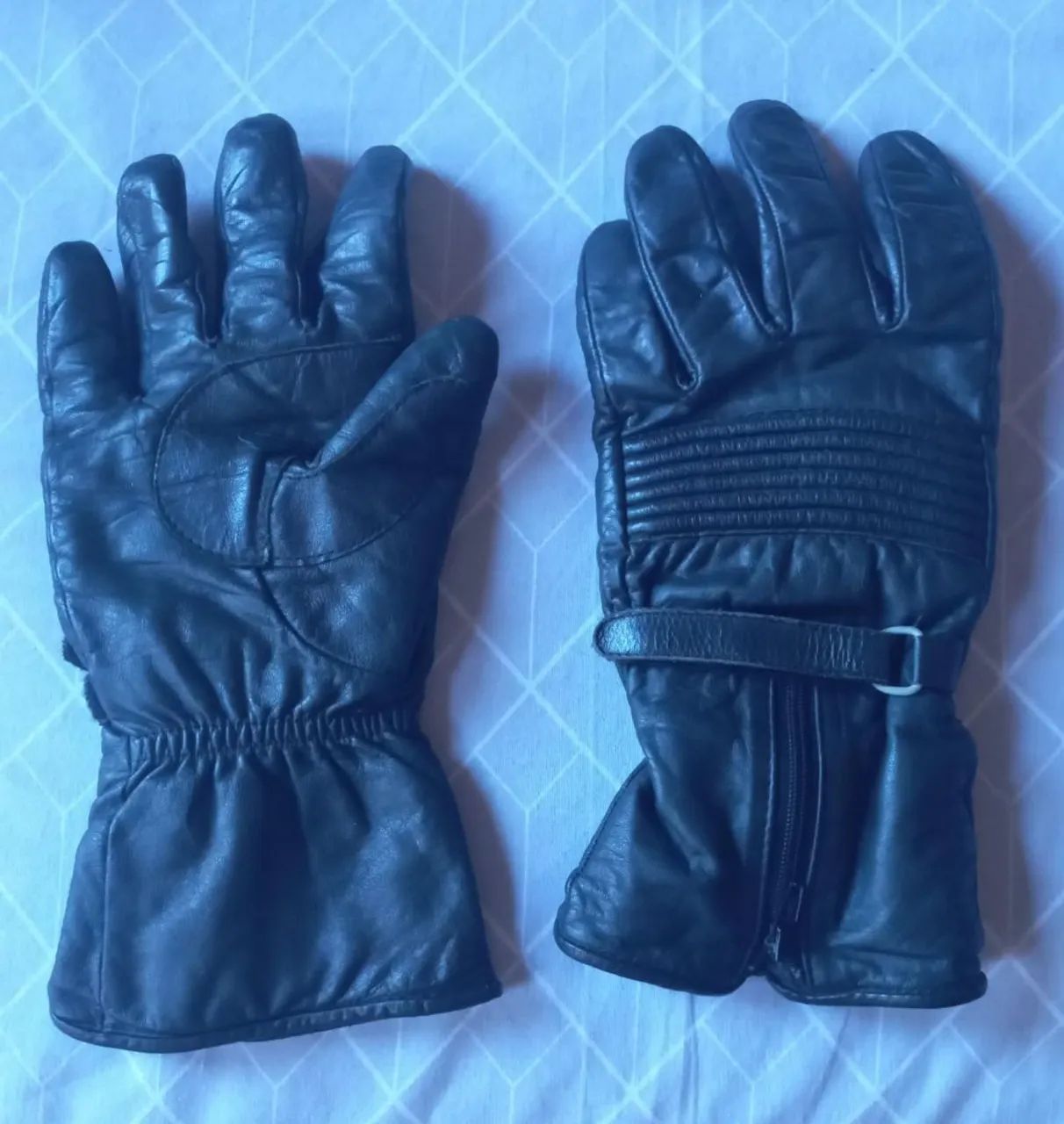 Luvas e touca de couro legítimo para moto e frio  - Foto 3