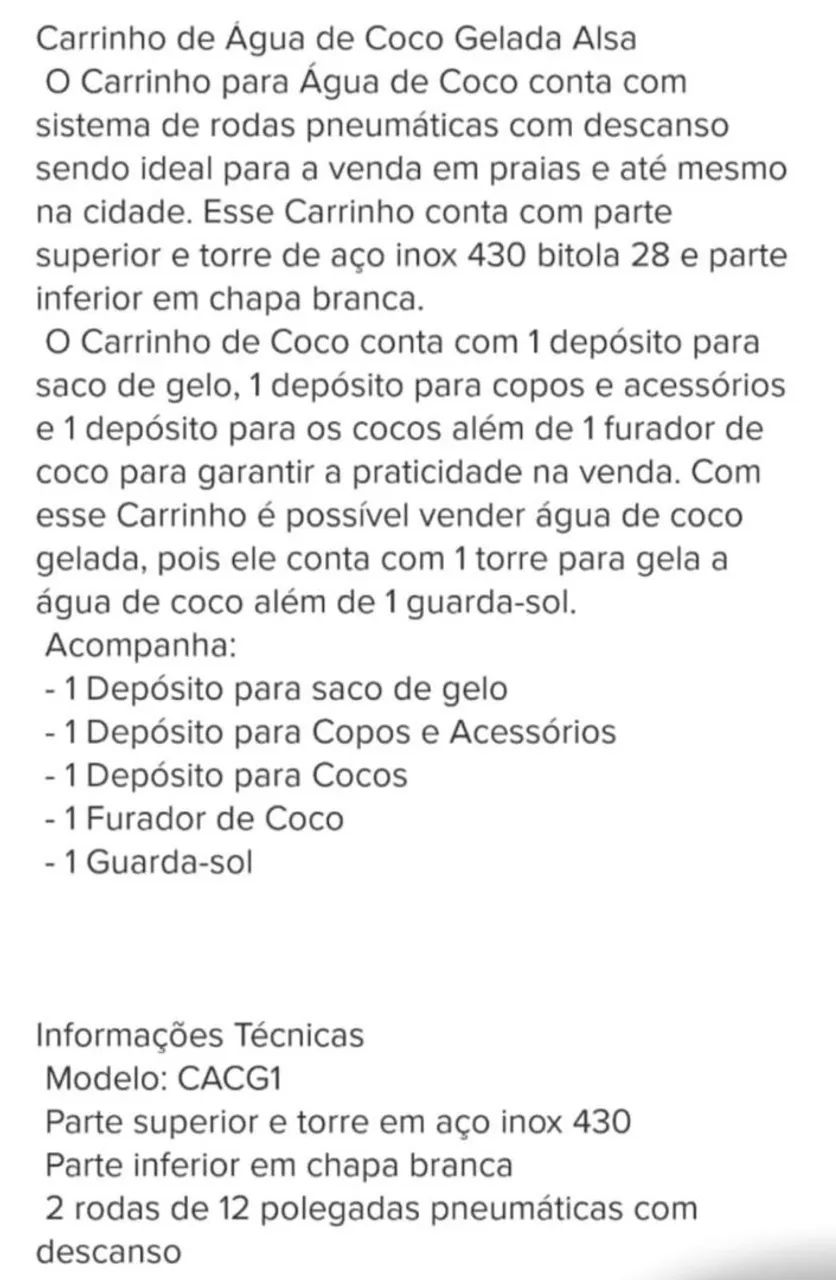 Vendo Carrinho de água de coco  - Foto 4
