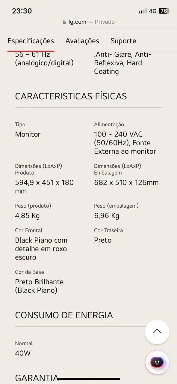 Monitor LG 25 polegadas M2550A Full HD LED - Foto 2