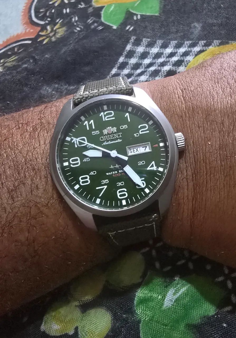 Relógio orient automático três estrelas militar  - Foto 5