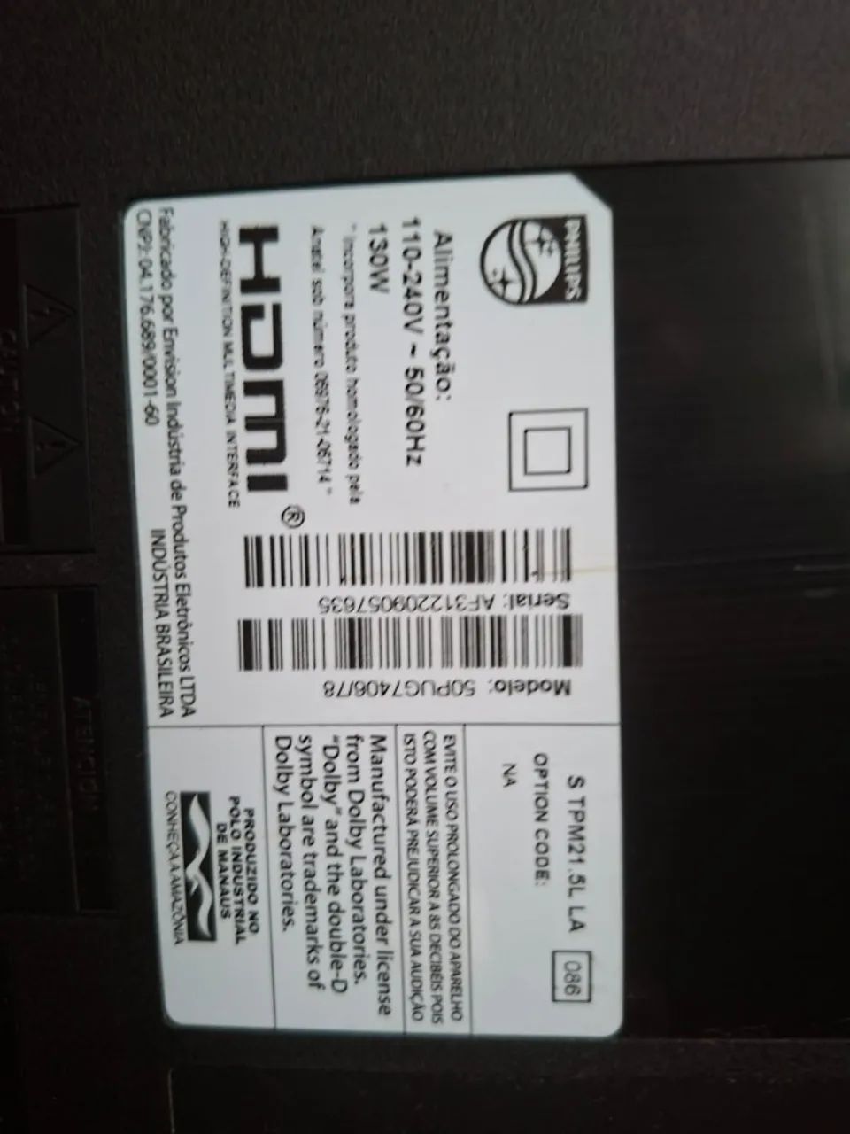 Smart TV Philips 50PUG7406/78  -  50 polegadas - Defeito com listras - Foto 3
