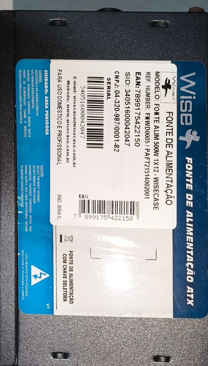 Fonte ATX 500W Wisecase - Funcionando Perfeitamente - Foto 4
