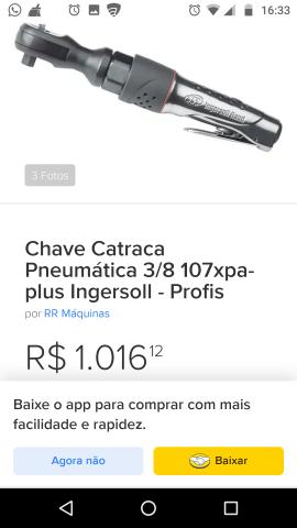 Chave catraca pneumática 3/8 xpa plus ingersoll rand profissional semi-novo apenas 300$ - Foto 5