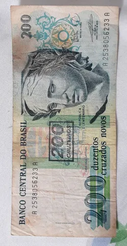 Cédula antiga de 200 cruzados novos (Ler a descrição abaixo )
