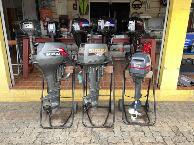 Motor de popa polpa poupa Suzuki yamaha mercury super 15 HP aluguel locação - Foto 6
