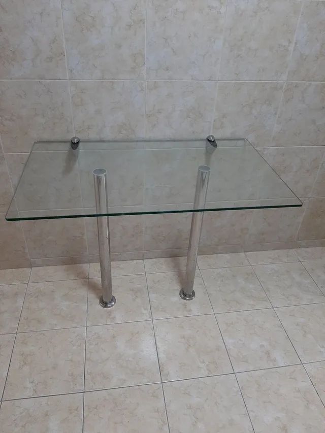 Mesa de Vidro Temperado 100 x 60 cm + Base de Inox - Foto 5