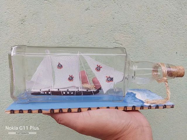 Barco decorativo ( Veleiro na garrafa) Corinthians ( decoração) - Foto 2