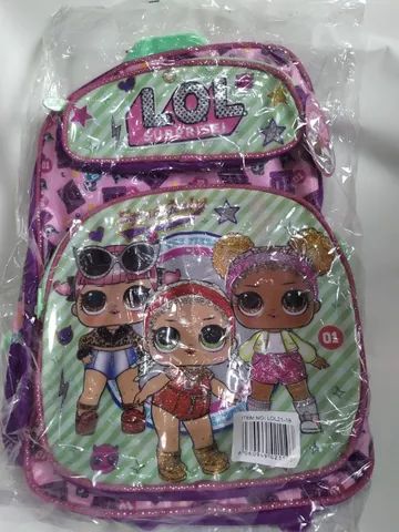 R$79,99 kit mochila infantil mochila escolar lol reforçada novo linda 40x36x15cm - Foto 4