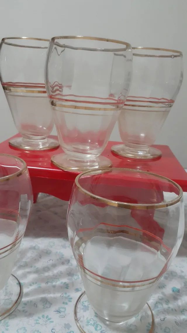 Taças  baixas para bebidas  5 peças  conservadas  - Foto 2