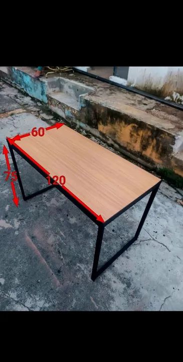 Mesa reta estilo industrial  - Foto 3