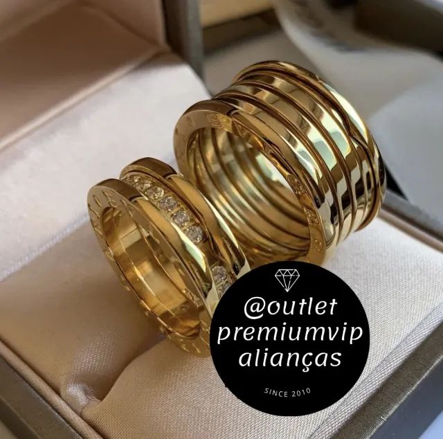 aliança bvlgari anel com 20 milesimos de ouro 18k - Foto 4