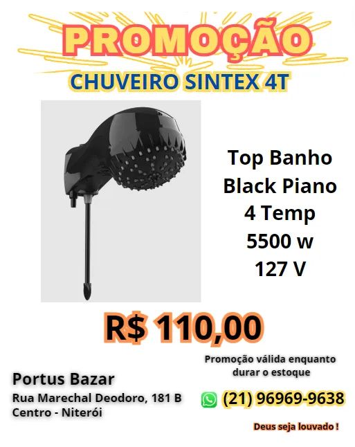 Promoção Chuveiro Sintex 4T - 5500 W - 127V - Novo