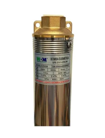 Bomba submersa palito caneta para poço artesiano PE 3 5-1-230V 1/2HP 2 fios WDM Sem box - Foto 2