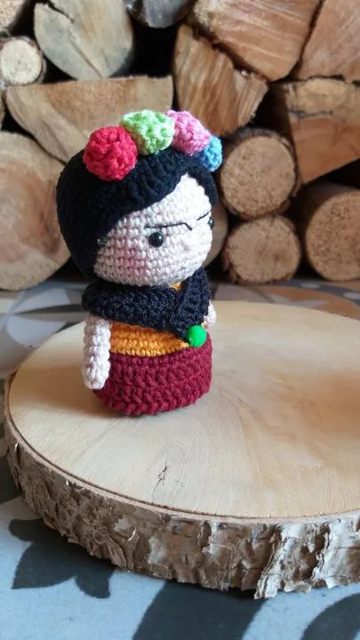 Bonecos Amigurumi Frida Kahlo e Van Gogh- Artesanato - Foto 5