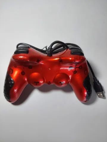 Controle USB Vermelho com Fio Compatível com PC, Android e PS3 - Foto 5