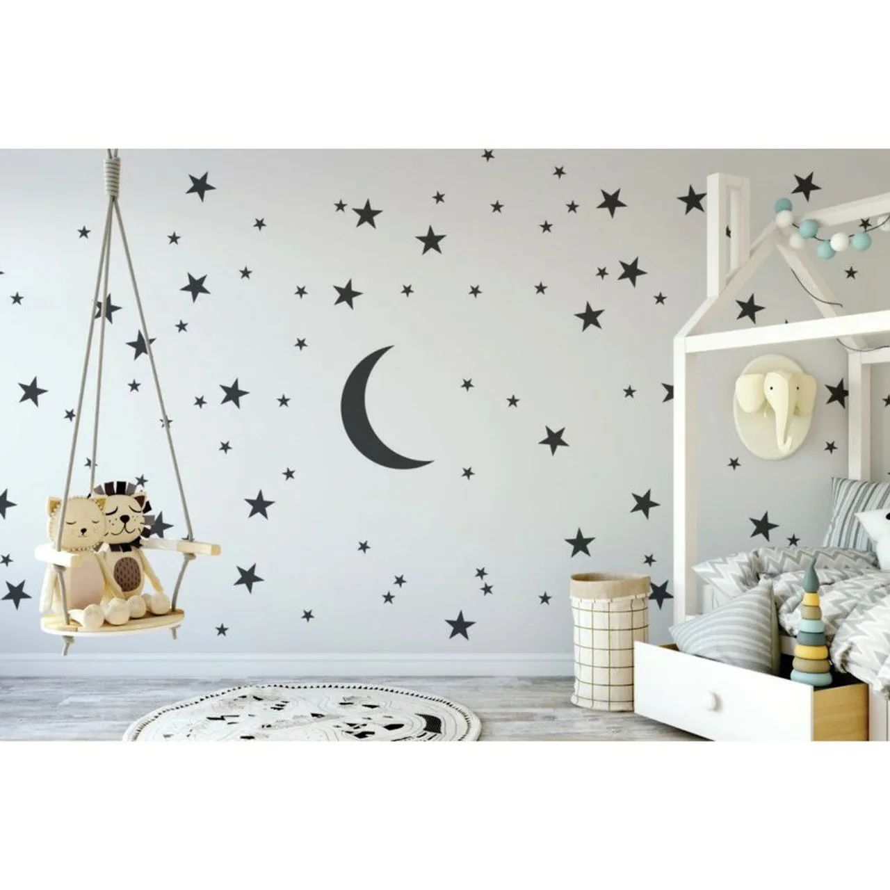 Adesivos de Parede Decorativos - Estrelas e Lua