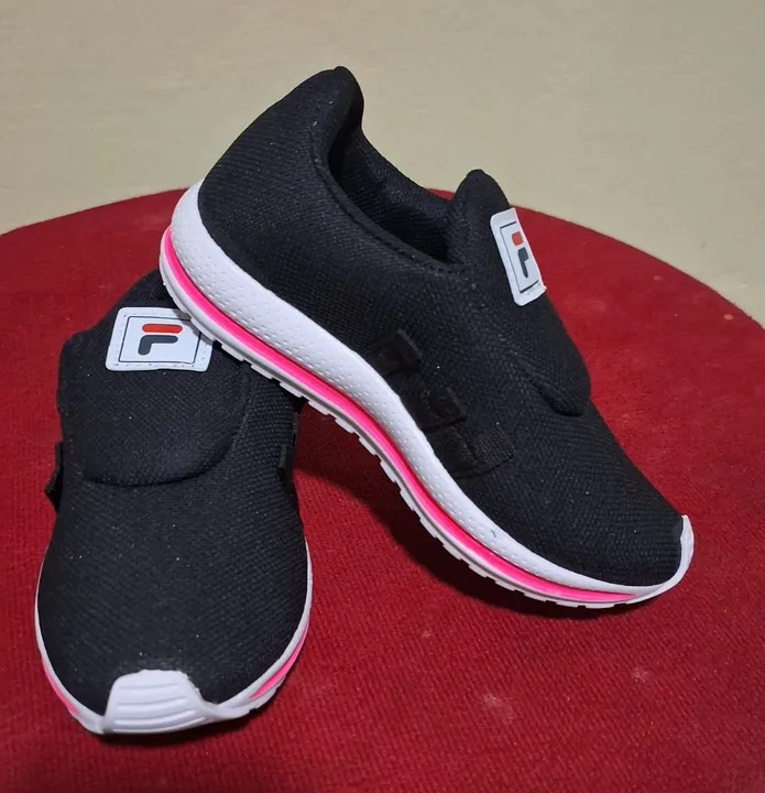 Tênis Fila Infantil - Preto com Rosa - Tamanhos 29 ao 33
