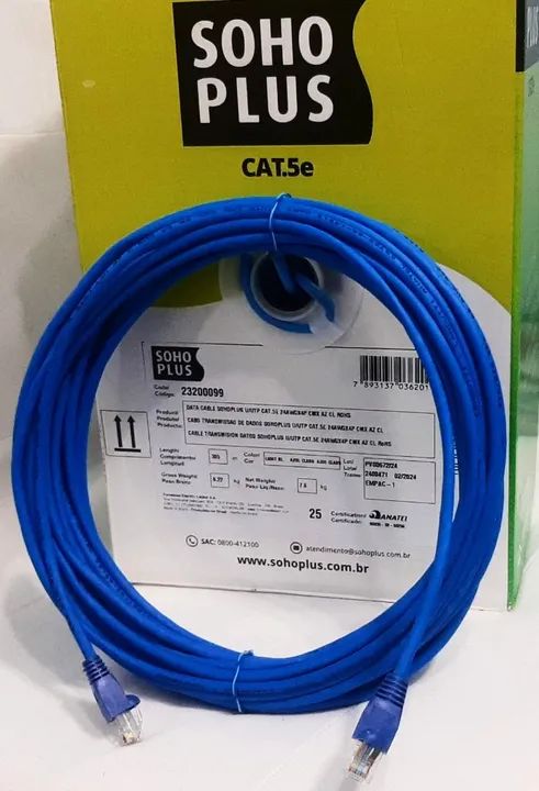 Cabo de rede CAT.5e 100% cobre ENTREGA GRÁTIS 3,5,10,15,20,25,30,40,50 metros  - Foto 4