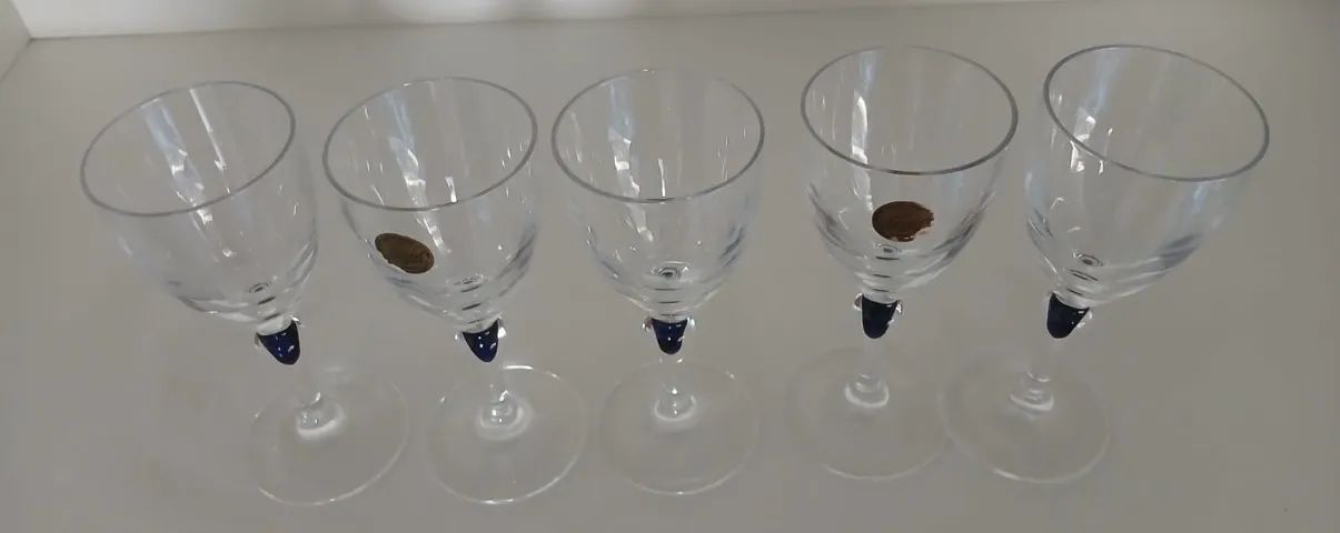 Antiguidade Taças em cristal D`arques 5 peças 12 cm x 2 cm - Foto 2