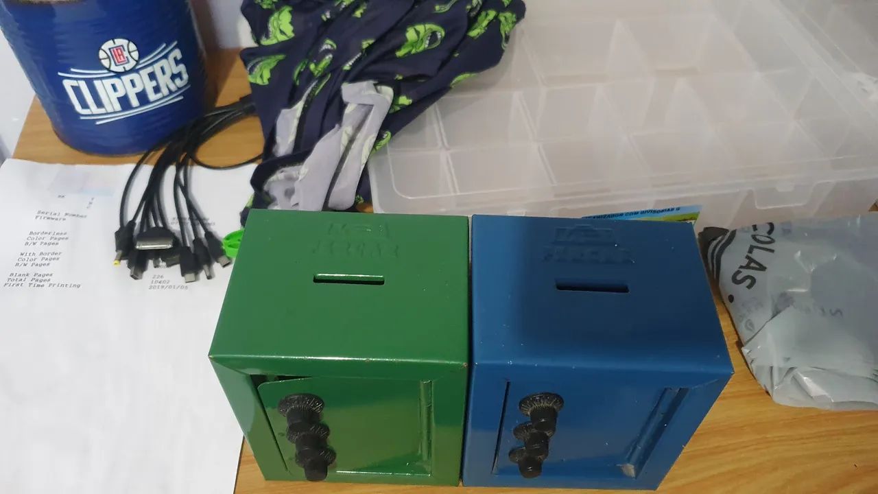 Cofrinhos Divertidos - Verde e Azul - Foto 4