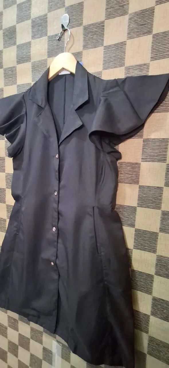 Jaleco Manga Cavada Enfermagem, Estética Hospitalar Fisioterapia PretoTam 40 - Foto 2