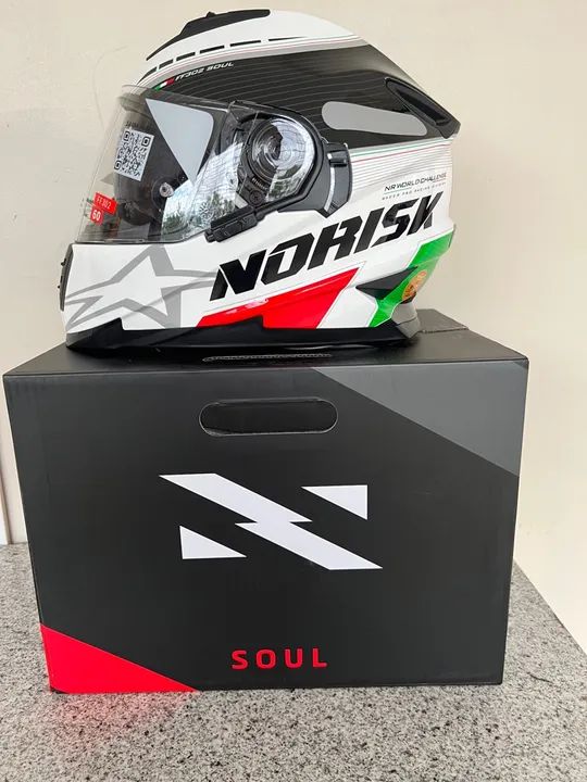 Capacete Norisk Soul FF302- Branco/Preto/Verde