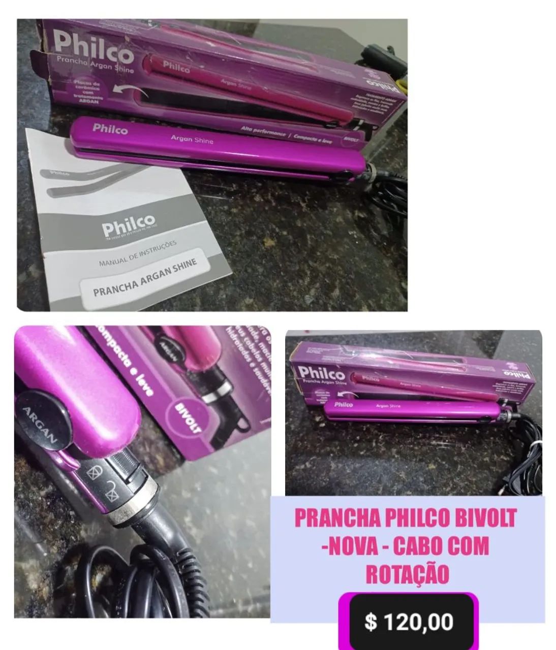 Prancha Alisadora Philco Argan Shine Bivolt